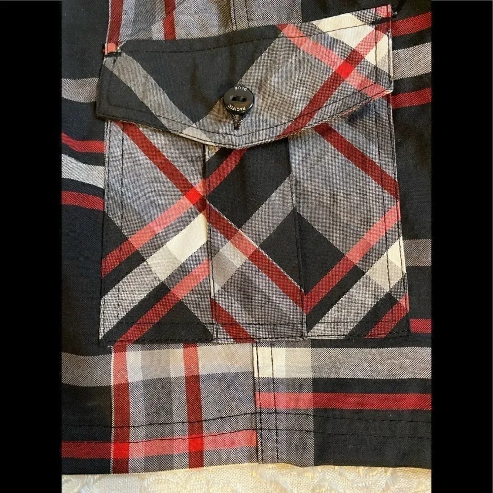 Pacific Blue Boys Plaid Fashion Shorts size:12